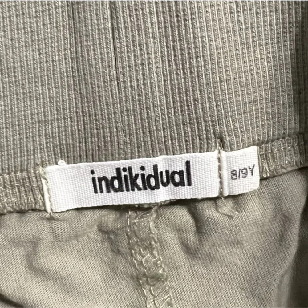 Indikidual 8/9Y Organic Green Chevron Zigzag Shorts